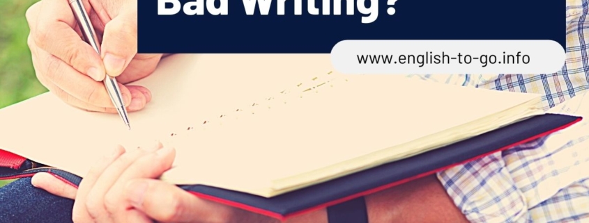 is the passive voice bad writing? new blog post, english-to-go.info, photo of a woman writing in a notebook